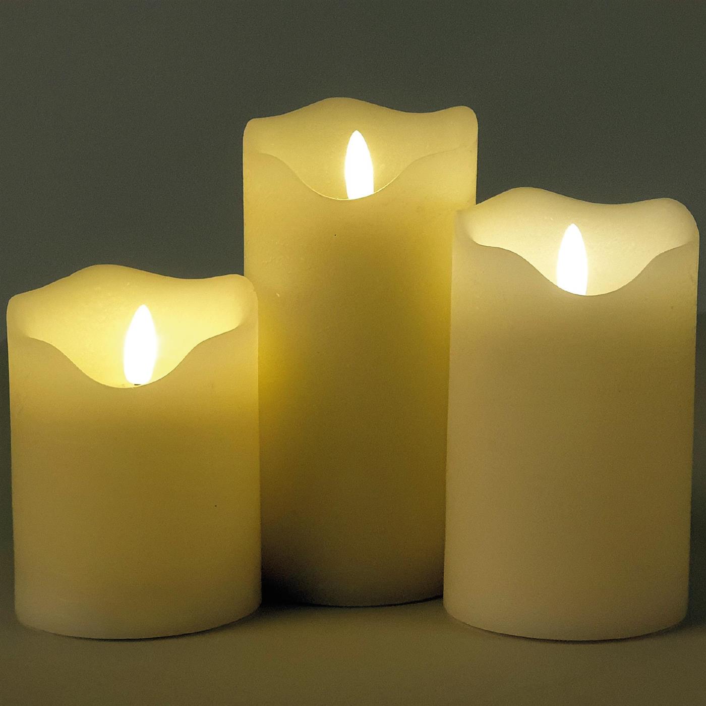 LED Echtwachskerzen ( 3er Pack ) mit Fernbedienung