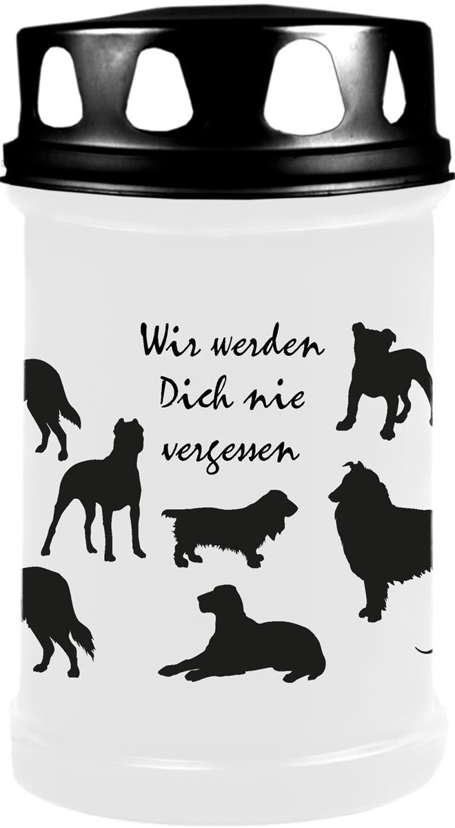 Grabkerze für Tiere Hundemotiv 48h