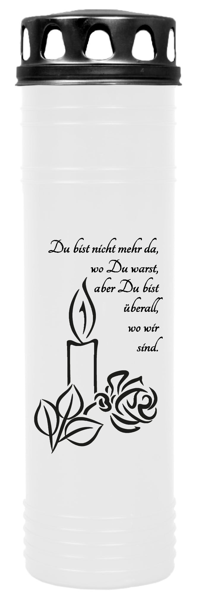 Grabkerze mit Motiv & Spruch 170h
