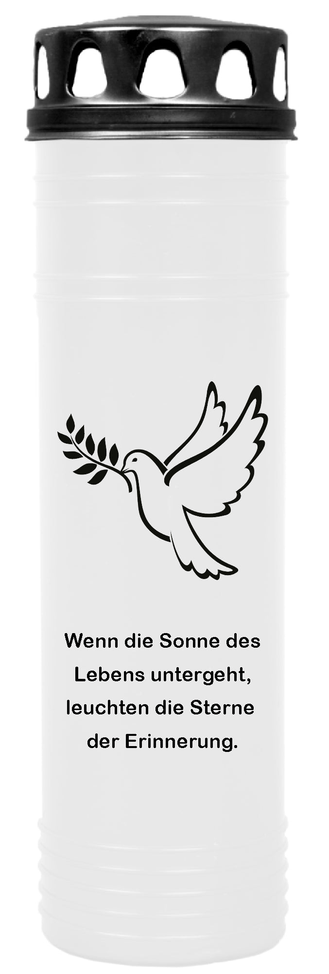Grabkerze mit Motiv & Spruch 170h