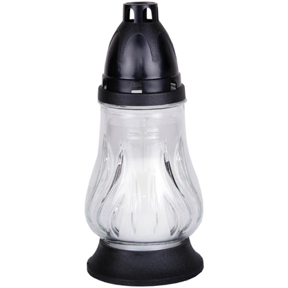 Grablaterne aus Glas inkl. Grabkerze