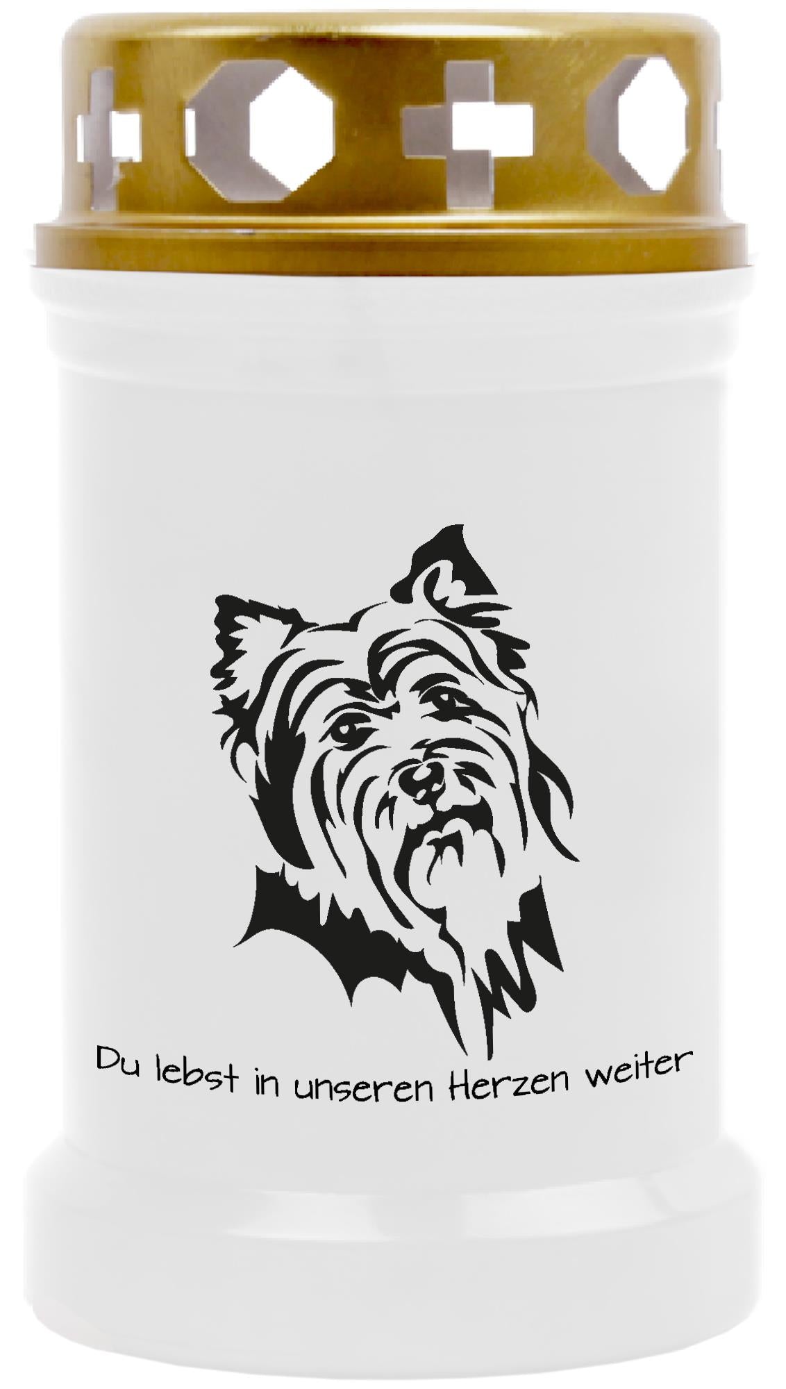 Grabkerze für Tiere Hundemotiv 40h