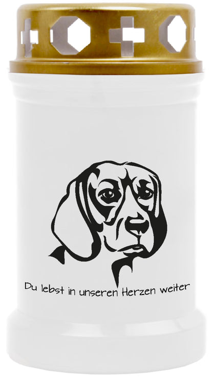 Grabkerze für Tiere Hundemotiv 40h