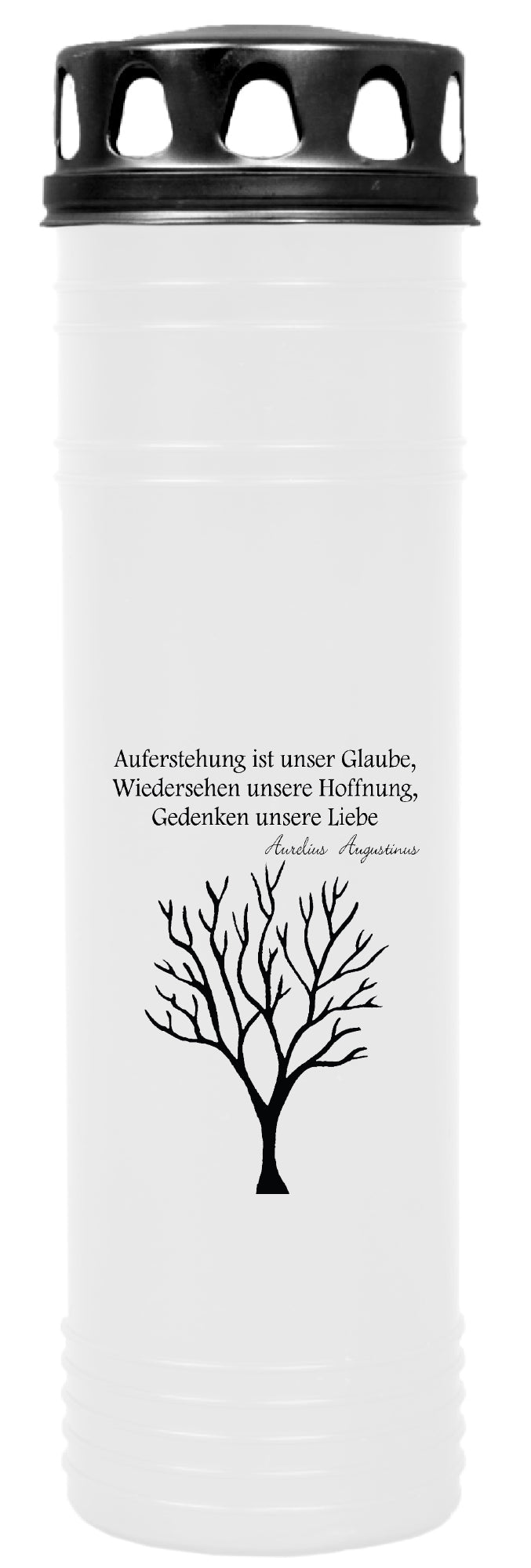 Grabkerze mit Motiv & Spruch 170h