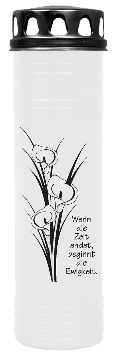 Grabkerze mit Motiv & Spruch 170h
