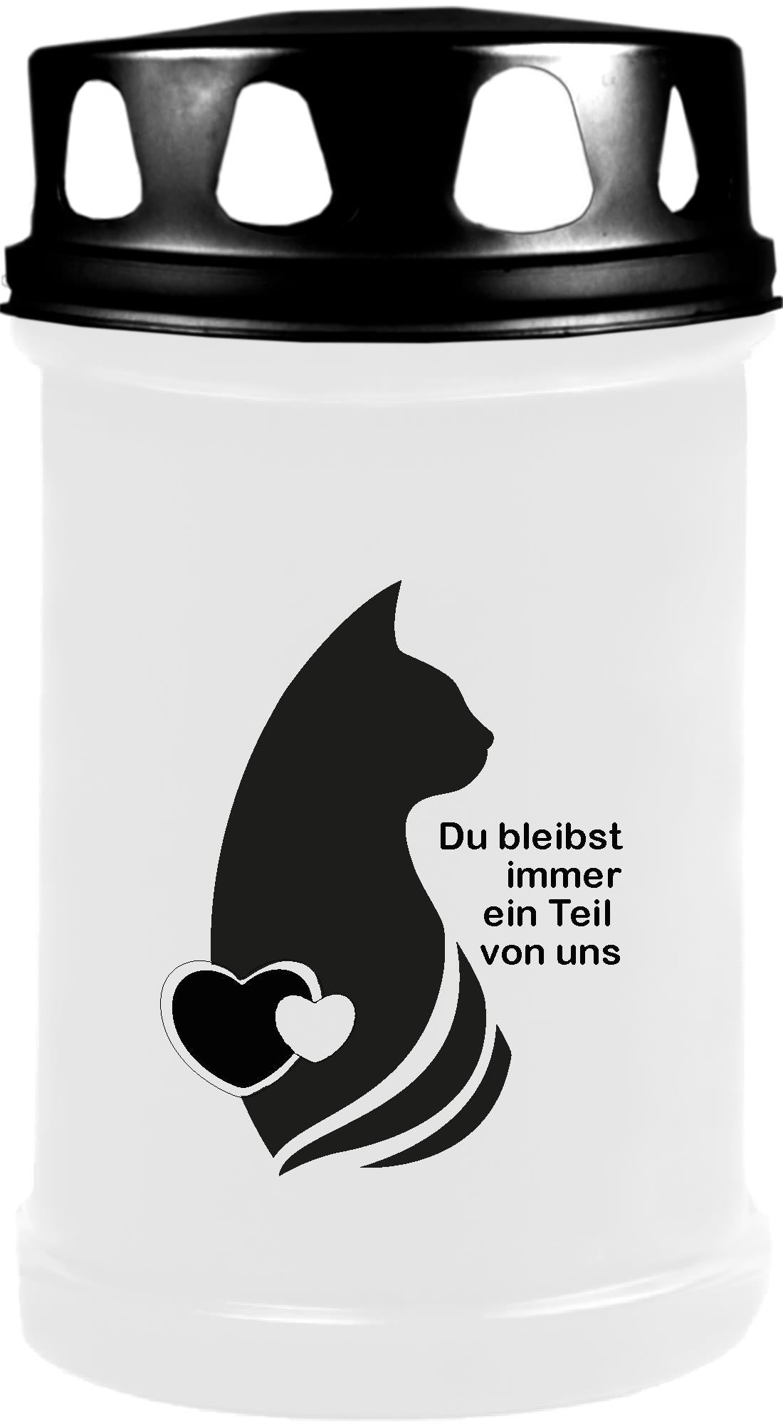 Grabkerze für Tiere Katzenmotiv 48h