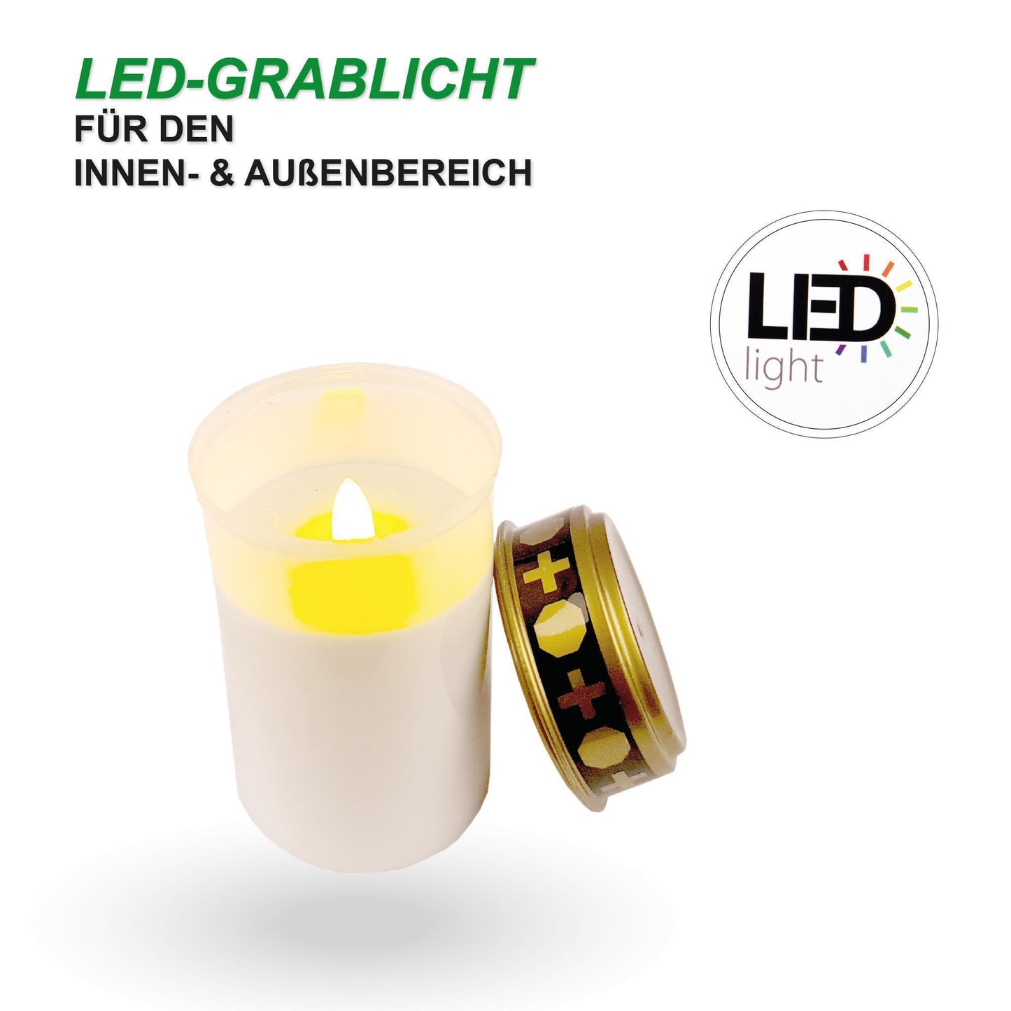 LED Grablicht mit Flackerflamme