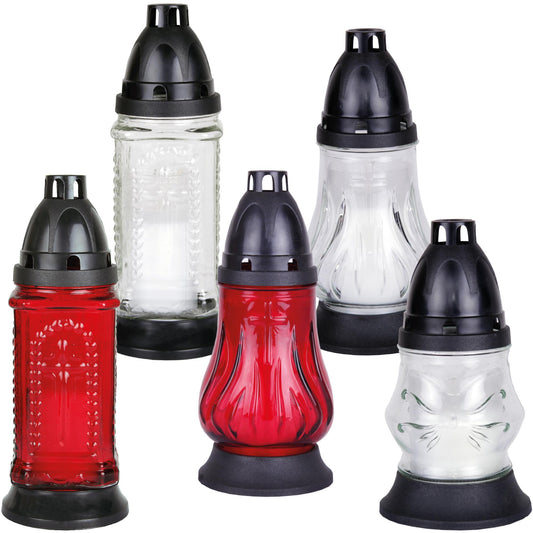 Grablaterne aus Glas inkl. Grabkerze