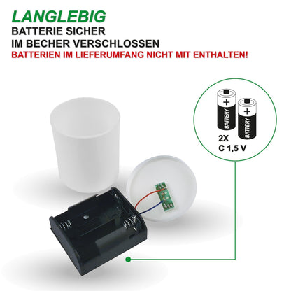 LED Grablicht mit Flackerflamme